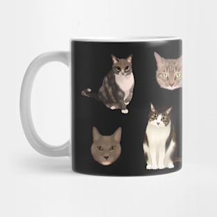 Cat Portraits Sticker Set Mug